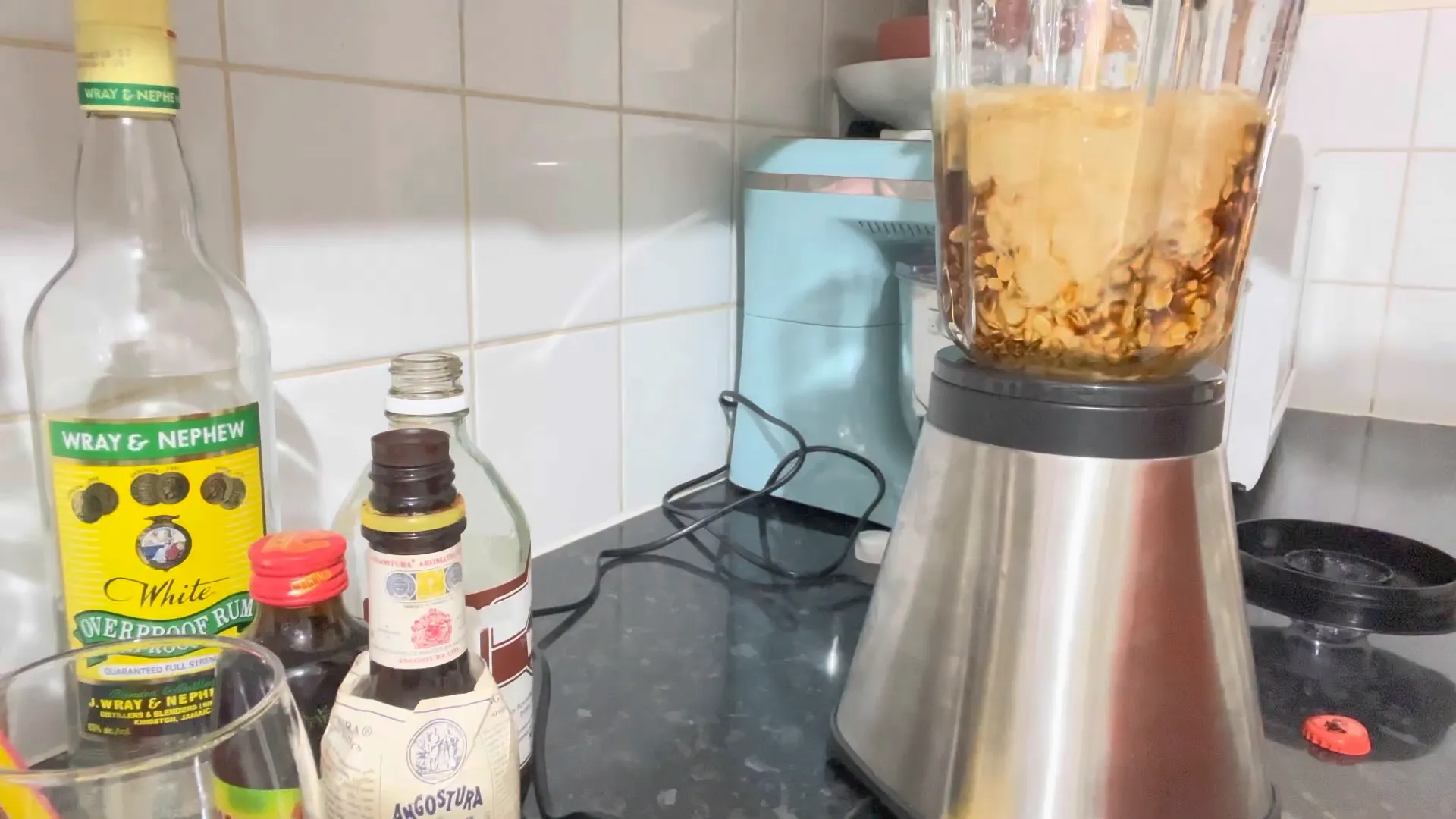 Adding ingredients into the blender