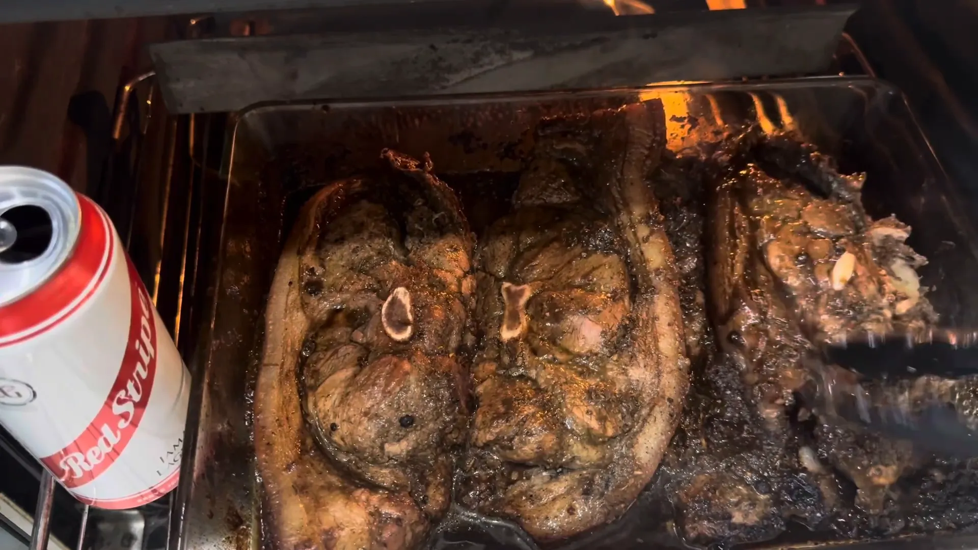 Pork cooking in the oven