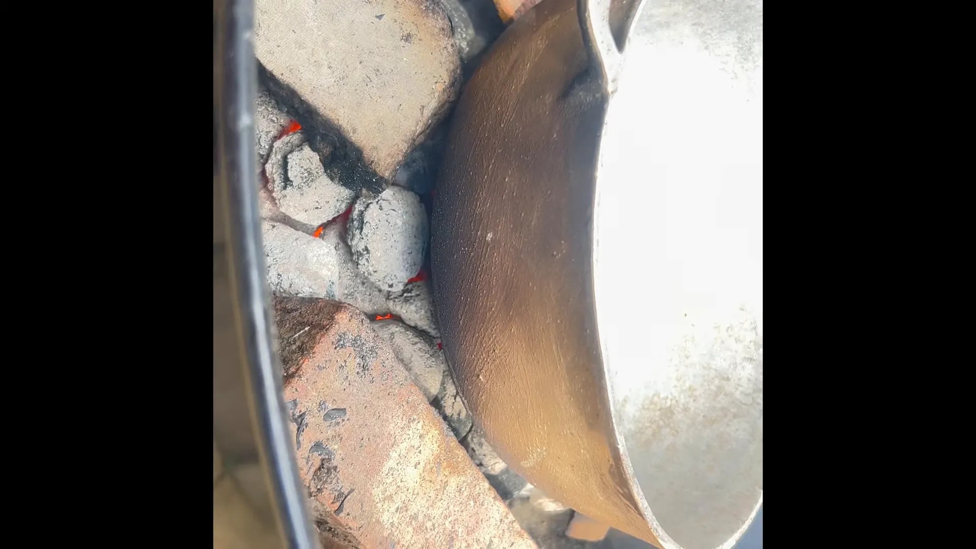 Heating up the pot for frying