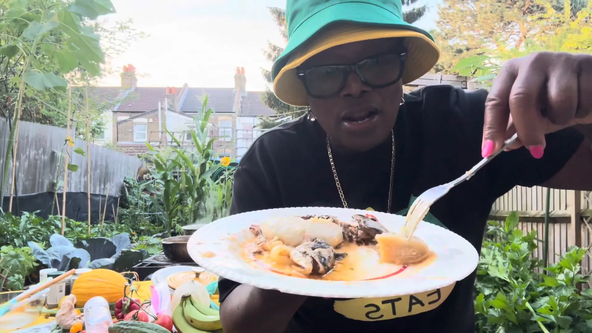 Serving Mackerel Rundown with sides