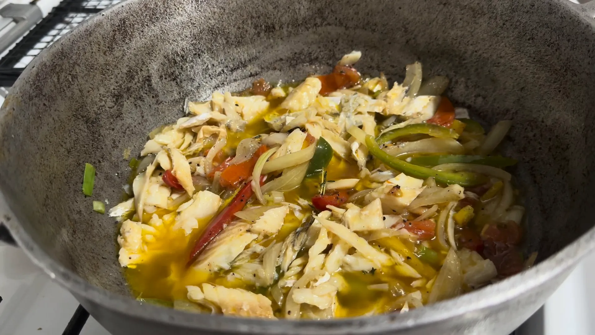 Cooking ackee with saltfish