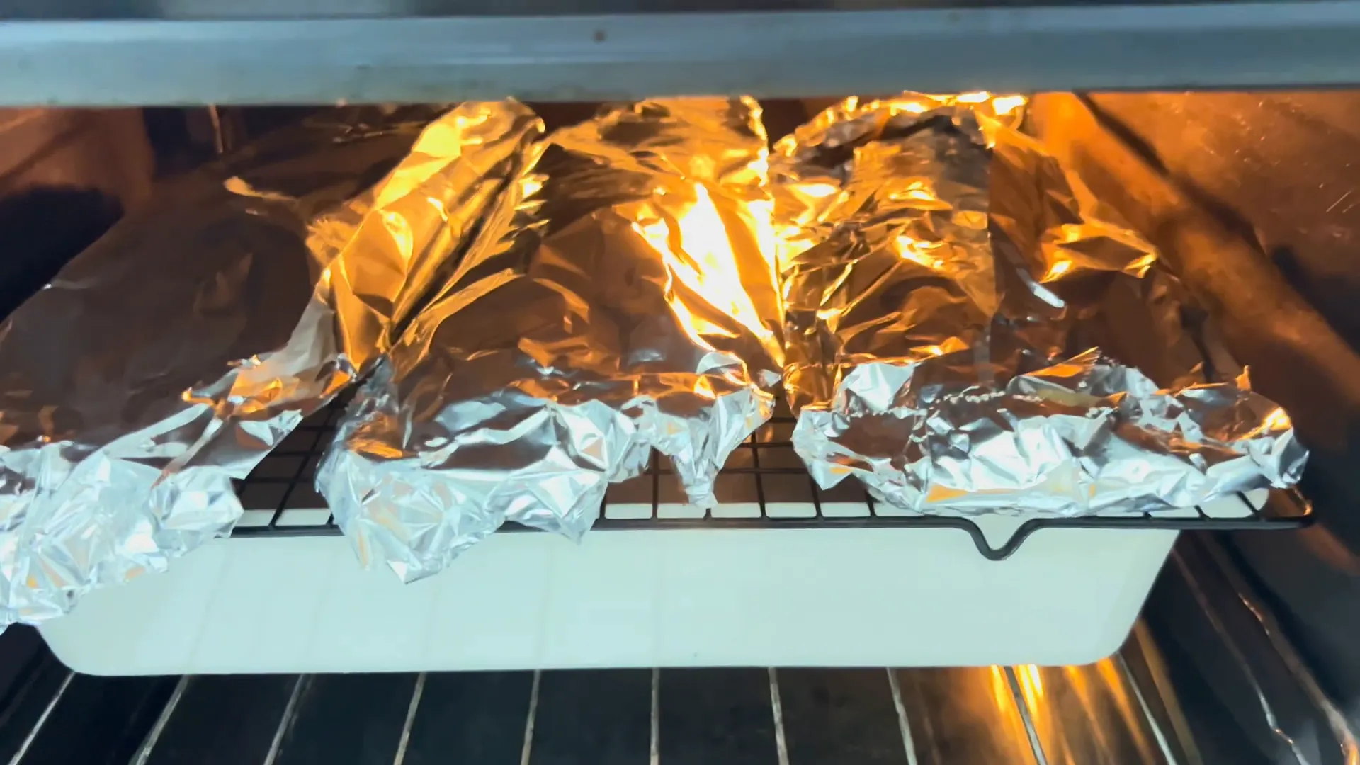 Wrapping the fish in foil