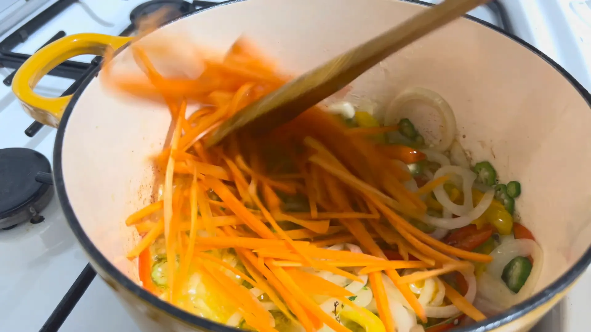 Preparing the sauce for the fish