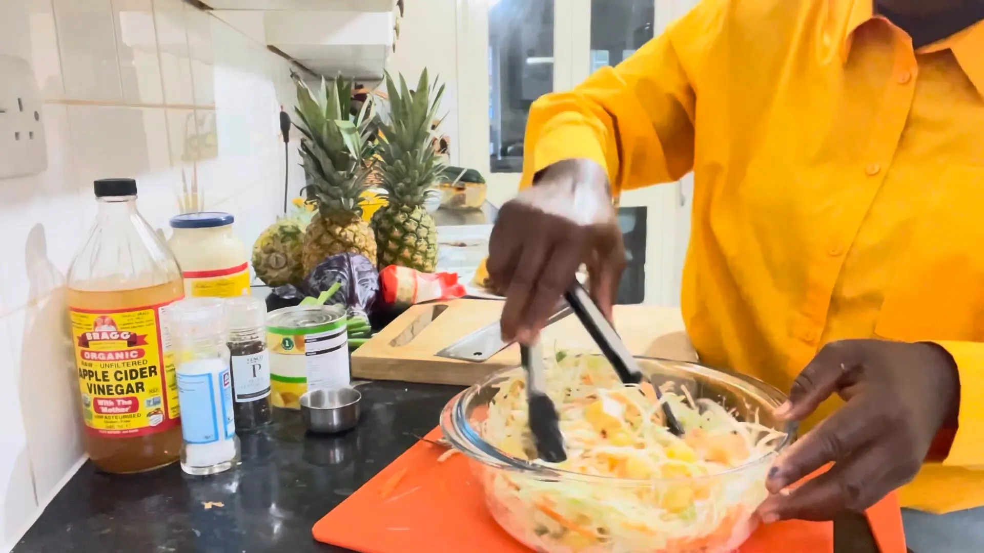 Chilling the coleslaw