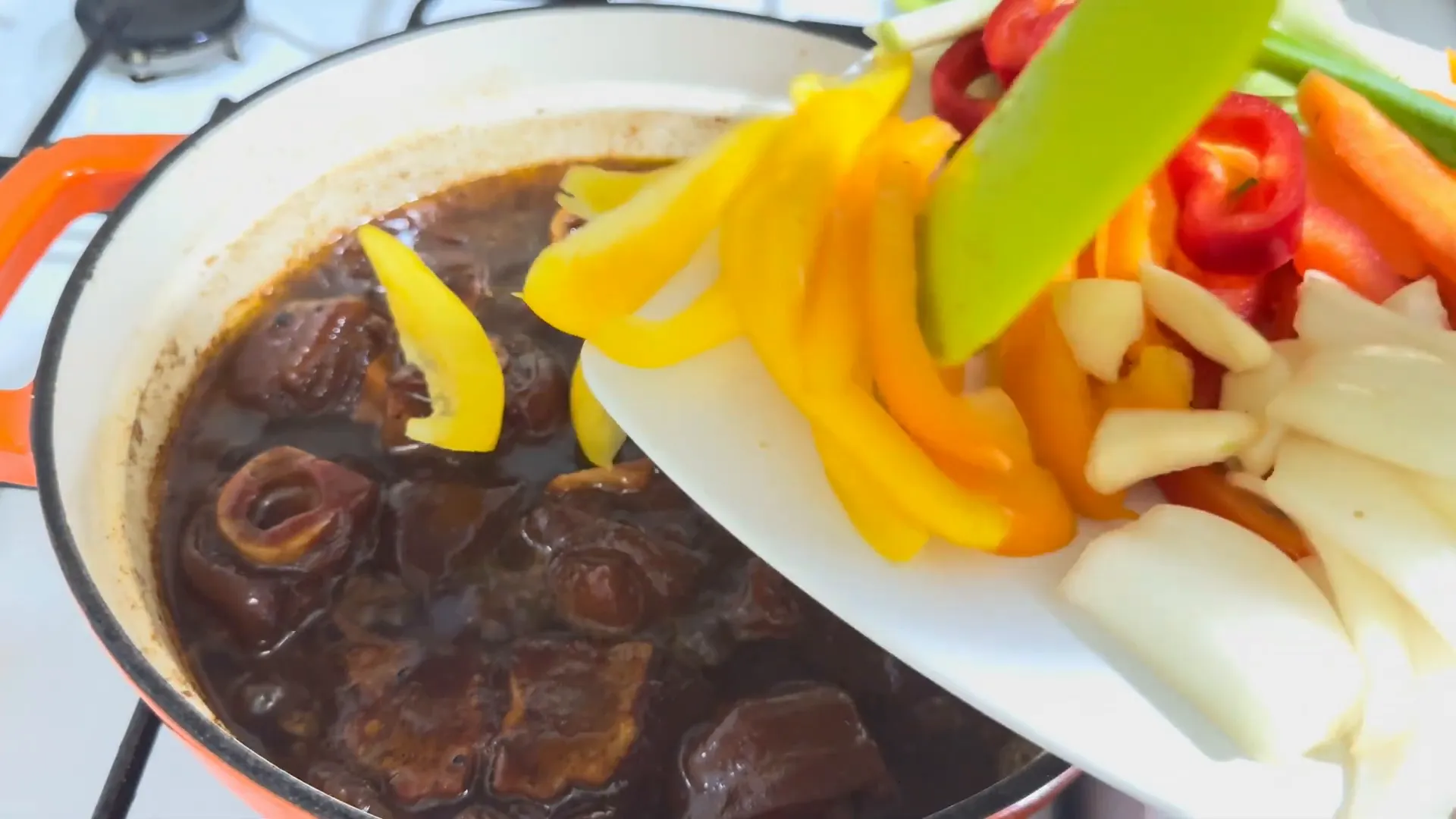 Adding vegetables to the cow foot