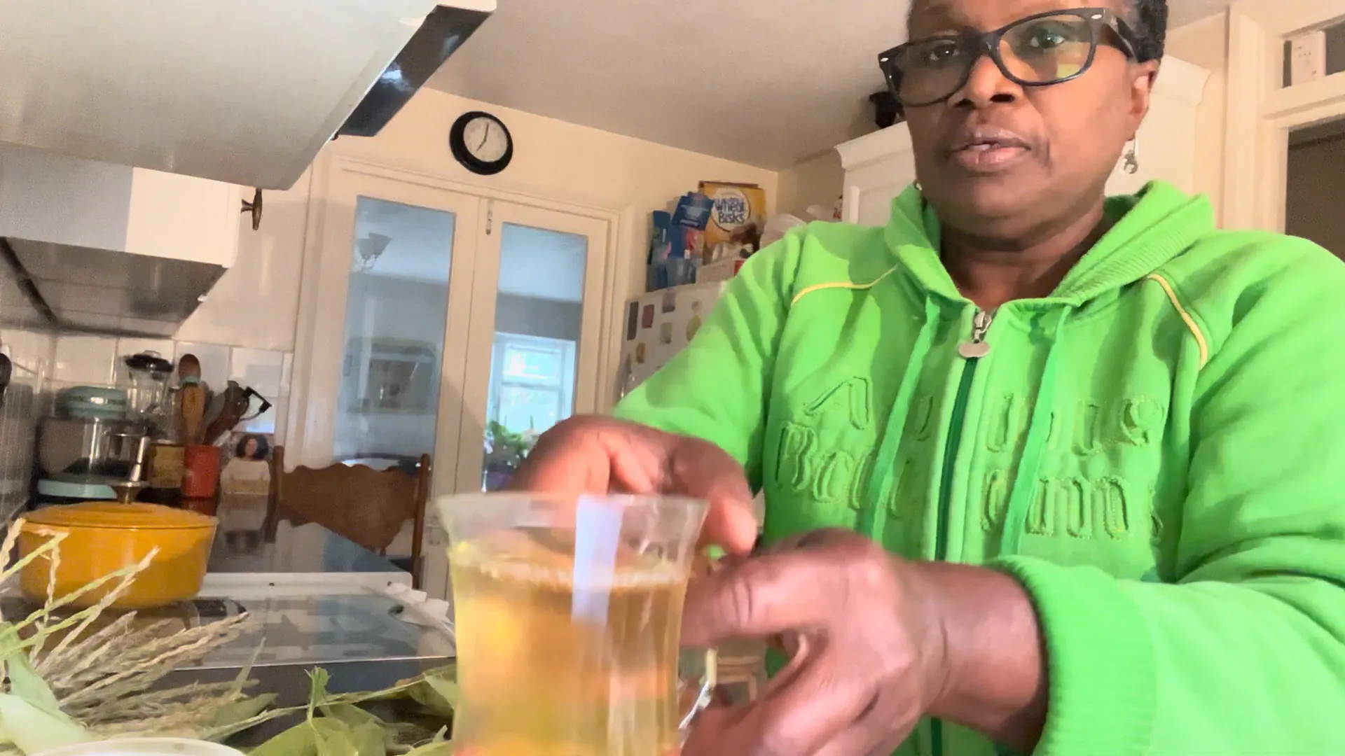 Enjoying corn silk tea