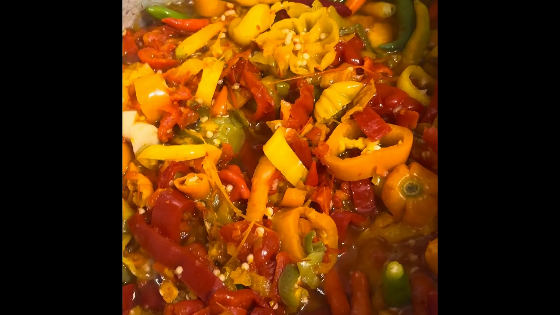 Freshly picked peppers from the garden